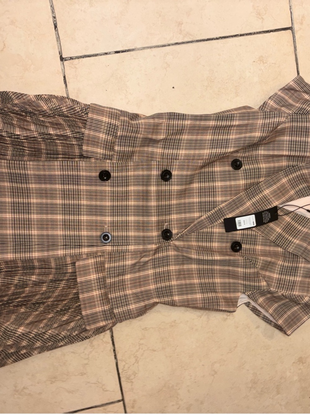 Fashion Nova Plaid Blazer Dress in Brown and Black